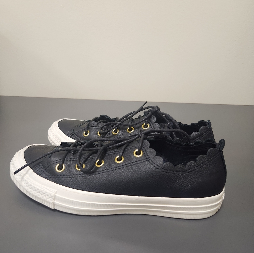 Converse CTAS OX Frilly Thrills Sneakers Black Sz 6.5 - Picture 4 of 11